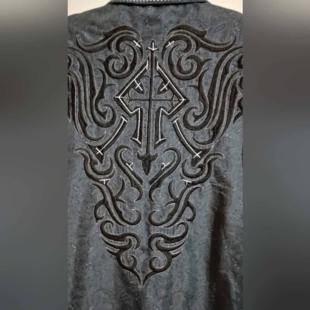 Roar Signature Button Down Shirt Mens XL Black - Picture 13 of 16